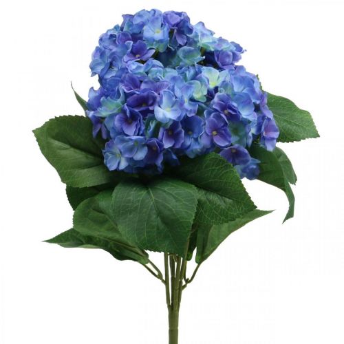 Floristik24 Hydrangea Umělý květ Modrý hedvábný květ Kytice 42cm