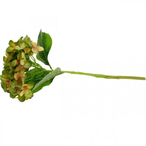 Floristik24 Hortenzie umělá Zelená, Žlutá umělá květina V35cm