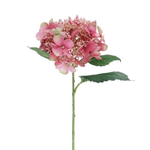 Floristik24 Hortenzie umělá růžová a zelená zahradní květina s poupaty 52cm