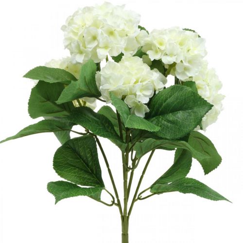 položky Hydrangea umělé bílé hedvábné květy kytice letní dekorace 42cm