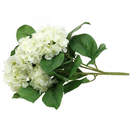 položky Hydrangea umělé bílé hedvábné květy kytice letní dekorace 42cm