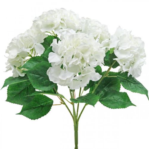 položky Deco kytice hortenzie bílé umělé květiny 5 květů 48cm