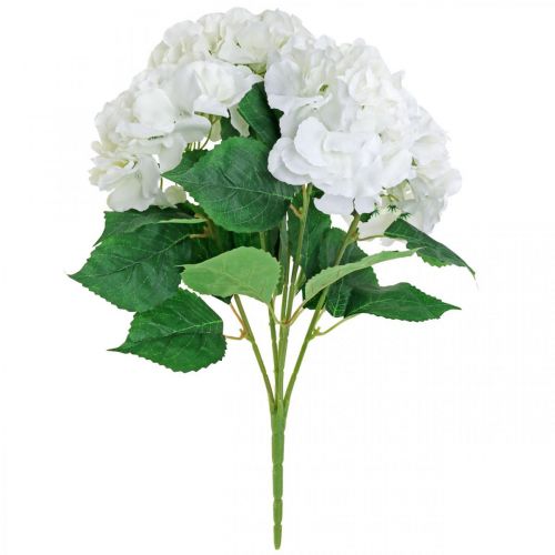 položky Deco kytice hortenzie bílé umělé květiny 5 květů 48cm