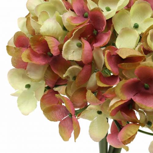 Floristik24 Hrozen hortenzie umělé květiny růžová, žlutá 28cm