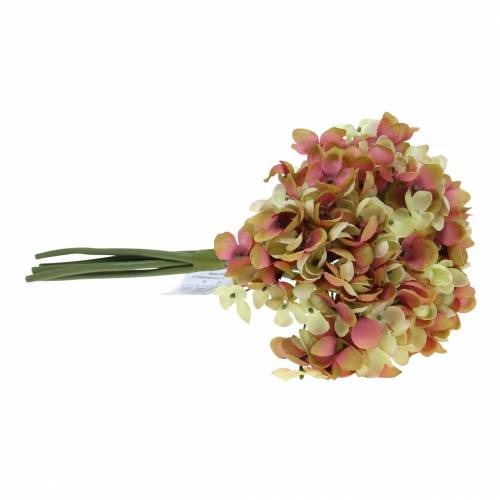Floristik24 Hrozen hortenzie umělé květiny růžová, žlutá 28cm