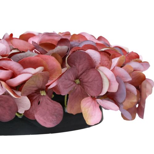 položky Umělé květiny dekorace hortenzie věnec umělý starorůžový Ø26cm