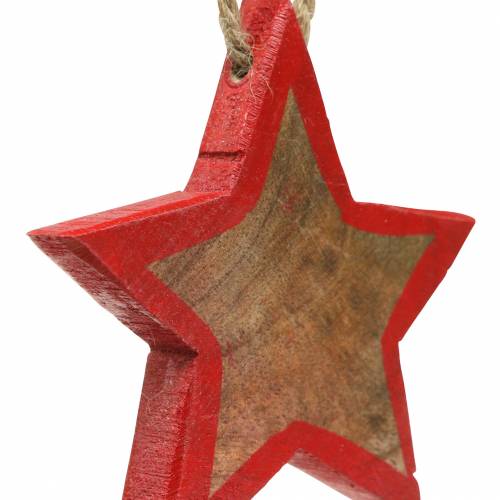 položky Vánoční dekorace dřevěná hvězda příroda / červená 8cm 15ks