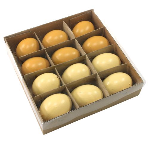 Floristik24 Slepičí vejce 6cm mix žlutá 10ks