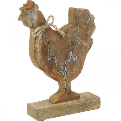 Floristik24 Dřevěné kuřátko, jarní dekorace, velikonoční figurka přírodní, bílá praná V26cm