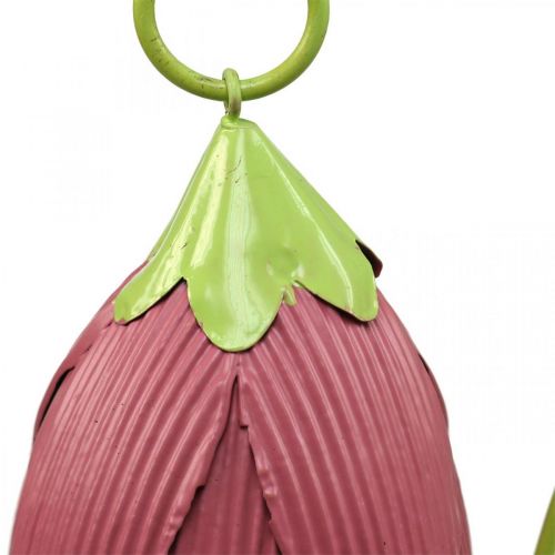 Floristik24 Zahradní kůly kovové ozdobné květiny růžová růžová žlutá L58cm 3ks