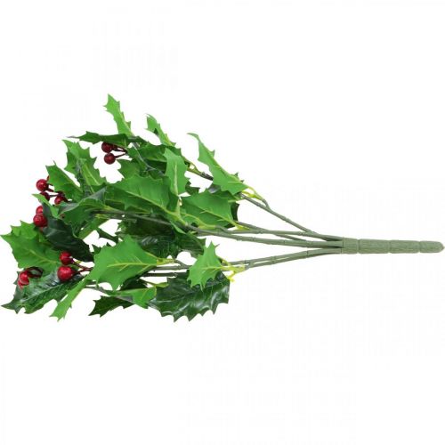 Floristik24 Vánoční větev cesmína Ilex umělé bobule 37cm