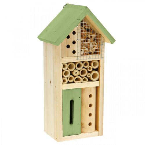 Floristik24 Insect Hotel Green Dřevěná pomůcka pro hnízdění Zahrada H26cm