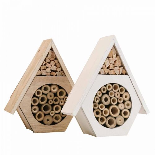 položky Insect Hotel Honeycomb Bee Hotel Wood White Natural H18,5cm 2ks