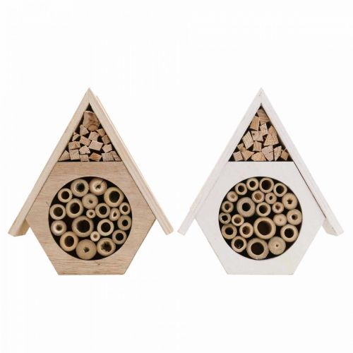 položky Insect Hotel Honeycomb Bee Hotel Wood White Natural H18,5cm 2ks