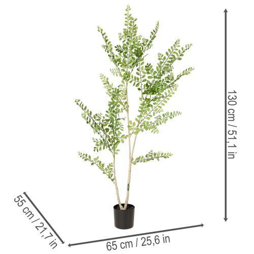 Umělá rostlina v květináči, vysoká 130 cm, zelená, dekorativní | Floristik24.cz