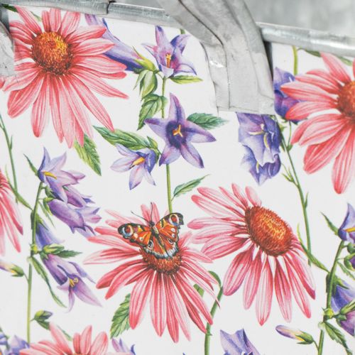 položky Jarní květinová dekorace do kovové krabičky na květiny 20×12,5×10 cm