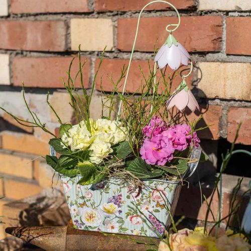 Floristik24 Květináč růží Jardiniere kovová dekorace 20×12,5×10cm