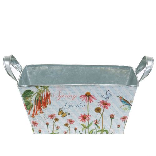 Floristik24 Jardiniere kovový květináč jarní dekorace 20 × 12 × 10 cm
