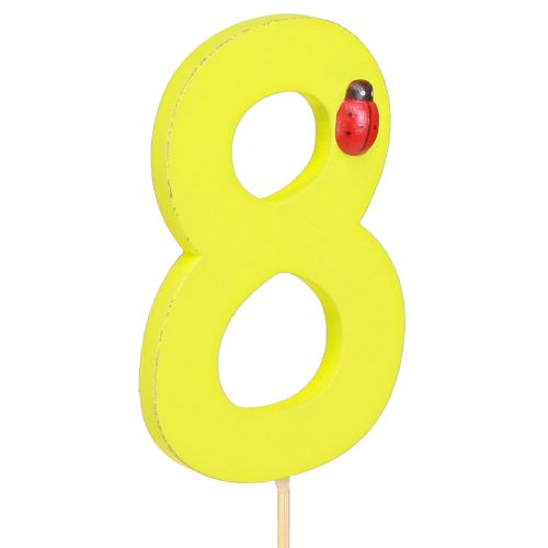 položky Jubilejní číslo &quot;8&quot; barevná zástrčka s číslem dřevěná 7,5cm 16 kusů