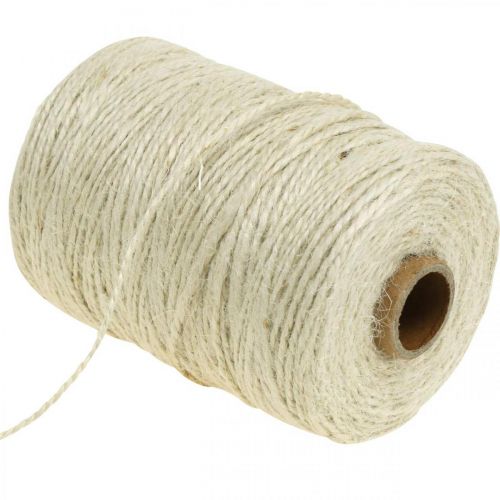 položky Jutová šňůra bílá, DIY, přírodní ozdobná příze, ozdobná šňůra Ø2mm L200m