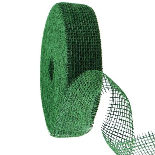 Tmavě zelená jutová stuha, šířka 5 cm, délka 40 m nakoupit | Floristik24.cz