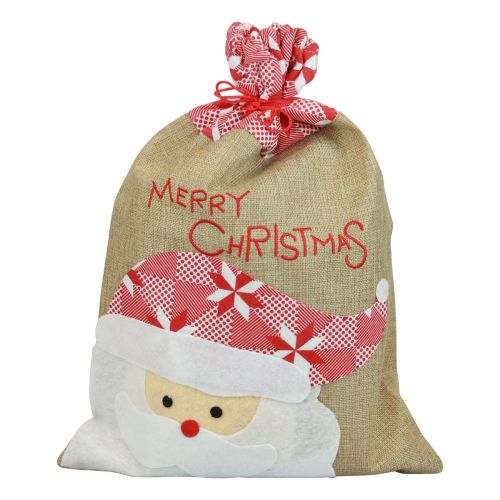 Floristik24 Jutová taška, jutová taška vánoční, dárková taška velká 50×35cm