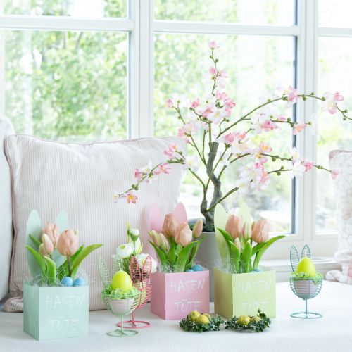 položky Drátěný králík jako otevřený dekorativní předmět pro moderní jarní a velikonoční nápady, 16 cm, 3 kusy