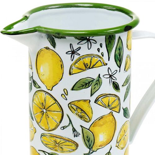 Floristik24 Smaltovaný džbán, středomořská dekorace, džbán s citronovým vzorem V19,5cm Ø9cm