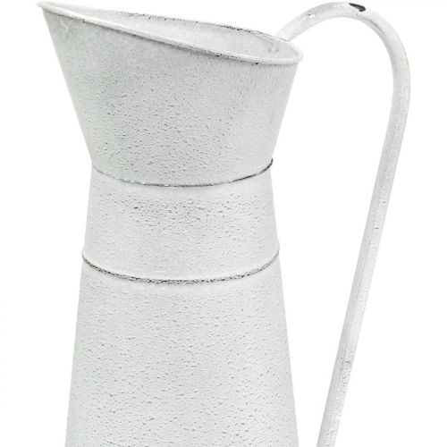 Floristik24 Ozdobný džbán kovový kovový džbán rustikální bílý Ø16,5cm H 41cm