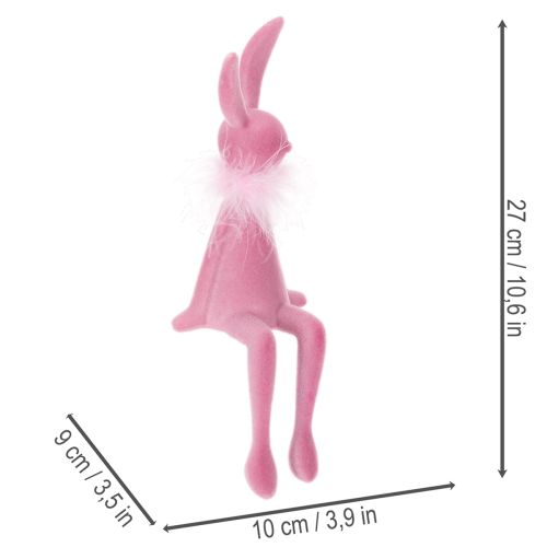 položky Figurka velikonočního zajíčka s péřovým boa, na poličku, dekorativní velikonoční figurka, 27 cm, 2 kusy