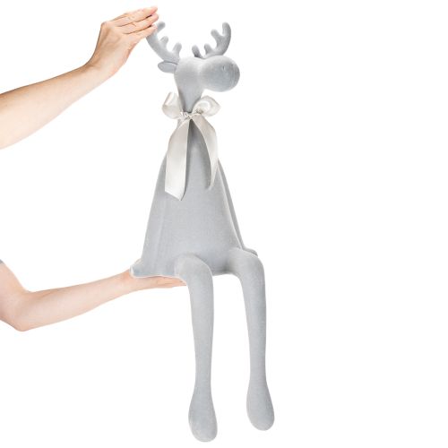 Dekorativní figurka losa s mašlí, na poličku, 80 cm | Floristik24.cz