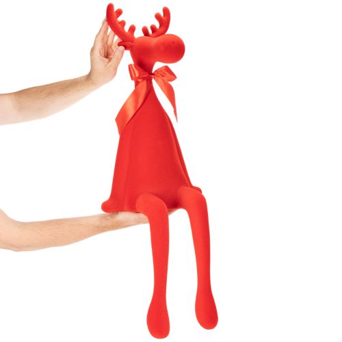 Dekorativní figurka losa, polštářek s mašlí, 80 cm | Floristik24.cz