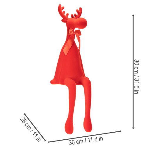 Dekorativní figurka losa, polštářek s mašlí, 80 cm | Floristik24.cz