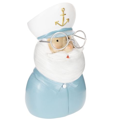 Figurka kapitána, námořní dekorace s brýlemi a kloboukem, 16 cm