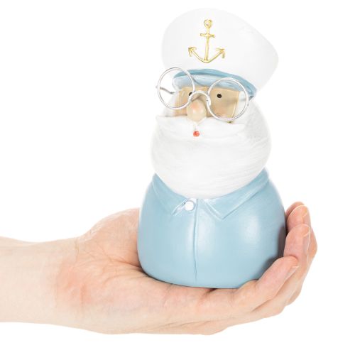 Figurka kapitána, námořní dekorace s brýlemi a kloboukem, 16 cm | Floristik24.cz