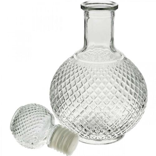 Floristik24 Karafa na whisky s víkem skleněná karafa H24cm