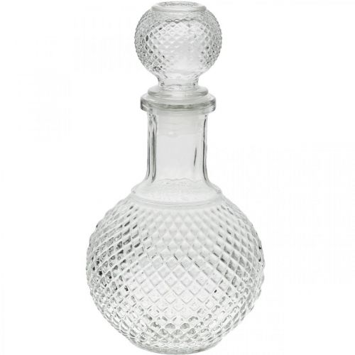 Floristik24 Karafa na whisky s víčkem Skleněná karafa V20,5cm