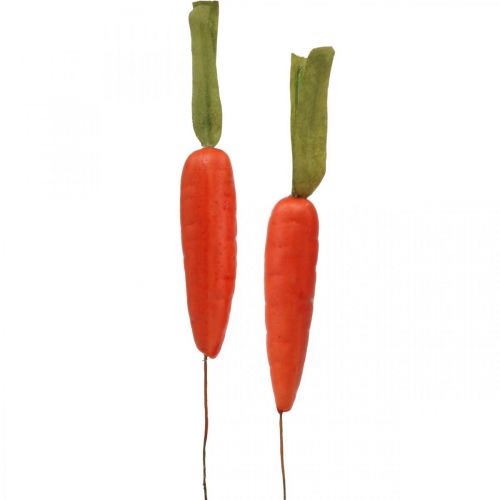 položky Deco mrkev, velikonoční dekorace, mrkev na drátku, umělá zelenina oranžová, zelená H11cm 36p
