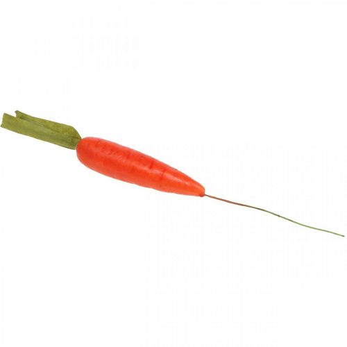 položky Dekorativní mrkev, velikonoční dekorace, mrkev na drátku, umělá zelenina oranžová, zelená H11cm 36 ks