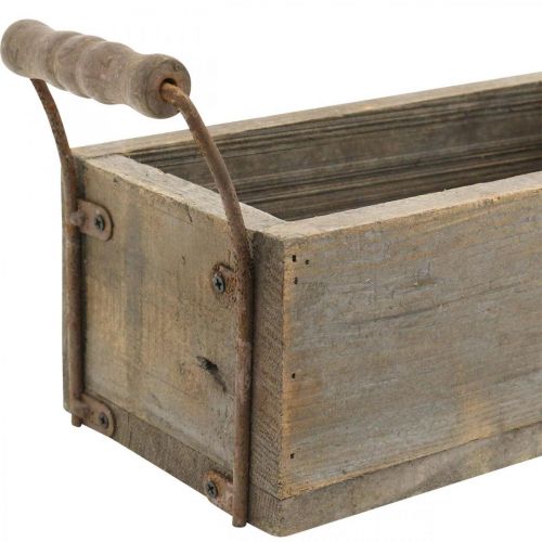 Floristik24 Květináč, dekorativní krabice, dřevěná krabice s uchy, krabice na řemeslné výrobky Shabby Chic L25cm H10cm