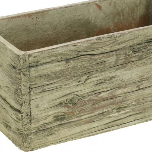 Floristik24 Truhlík na rostliny betonový obdélníkový vzhled dřeva hnědý 23×10,5cm H11cm