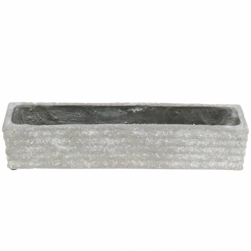 Floristik24 Truhlík na rostliny beton světle šedý 30x7cm V6,5cm 2ks