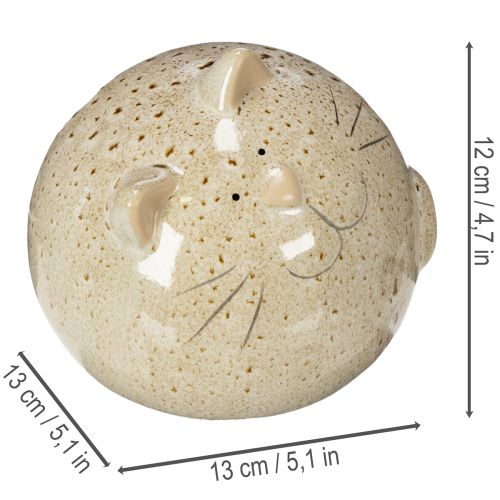 položky Keramická dekorativní figurka kočky, kulatý design do obývacího pokoje nebo ložnice, 13 cm, 2 kusy