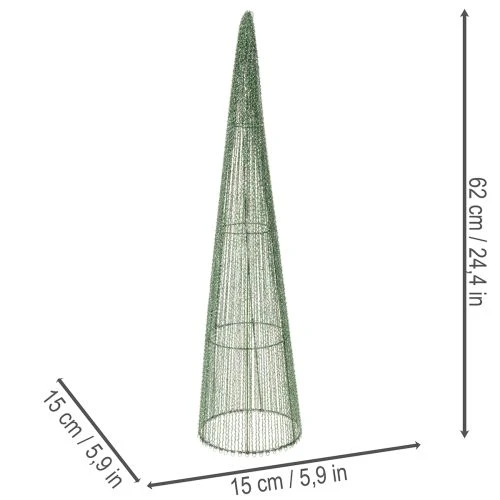 Kovové květinové kužely, zelené, pro květinové aranžmá, 62 cm, 2 kusy | Floristik24.cz