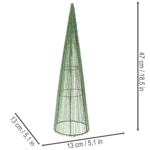 Kovové květinové kužely, zelené, pro květinové aranžmá, 62 cm, 2 kusy | Floristik24.cz