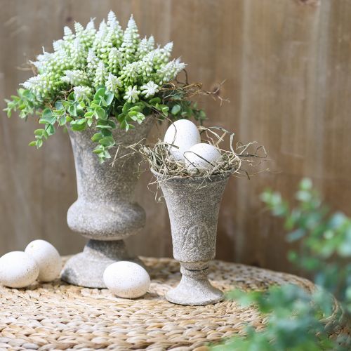 Floristik24 Kalich Kovová dekorace šálek Starožitný design Ø11cm H17,5cm
