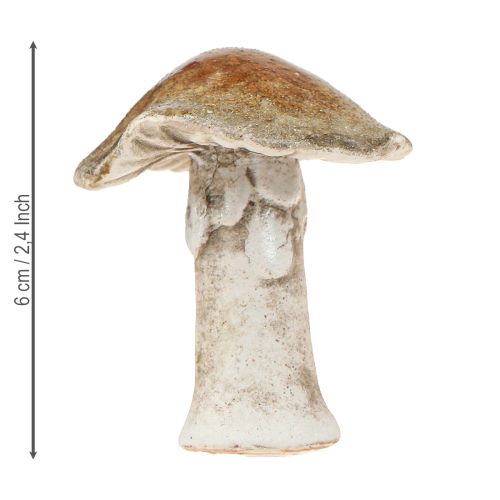 položky Keramické dekorativní houby na stůl, červená hnědá žlutá, V6cm, 6 ks