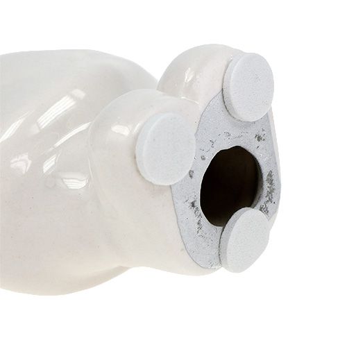 Floristik24 Keramická figurka Mikuláš 11cm bílá, stříbrná 8ks