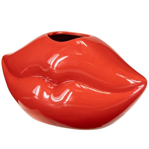 položky Keramická váza červená dekorativní váza s motivem polibku 17×8,5×9cm