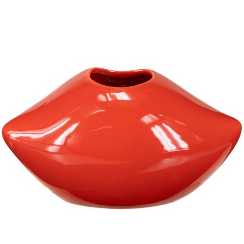 položky Keramická váza červená dekorativní váza s motivem polibku 17×8,5×9cm